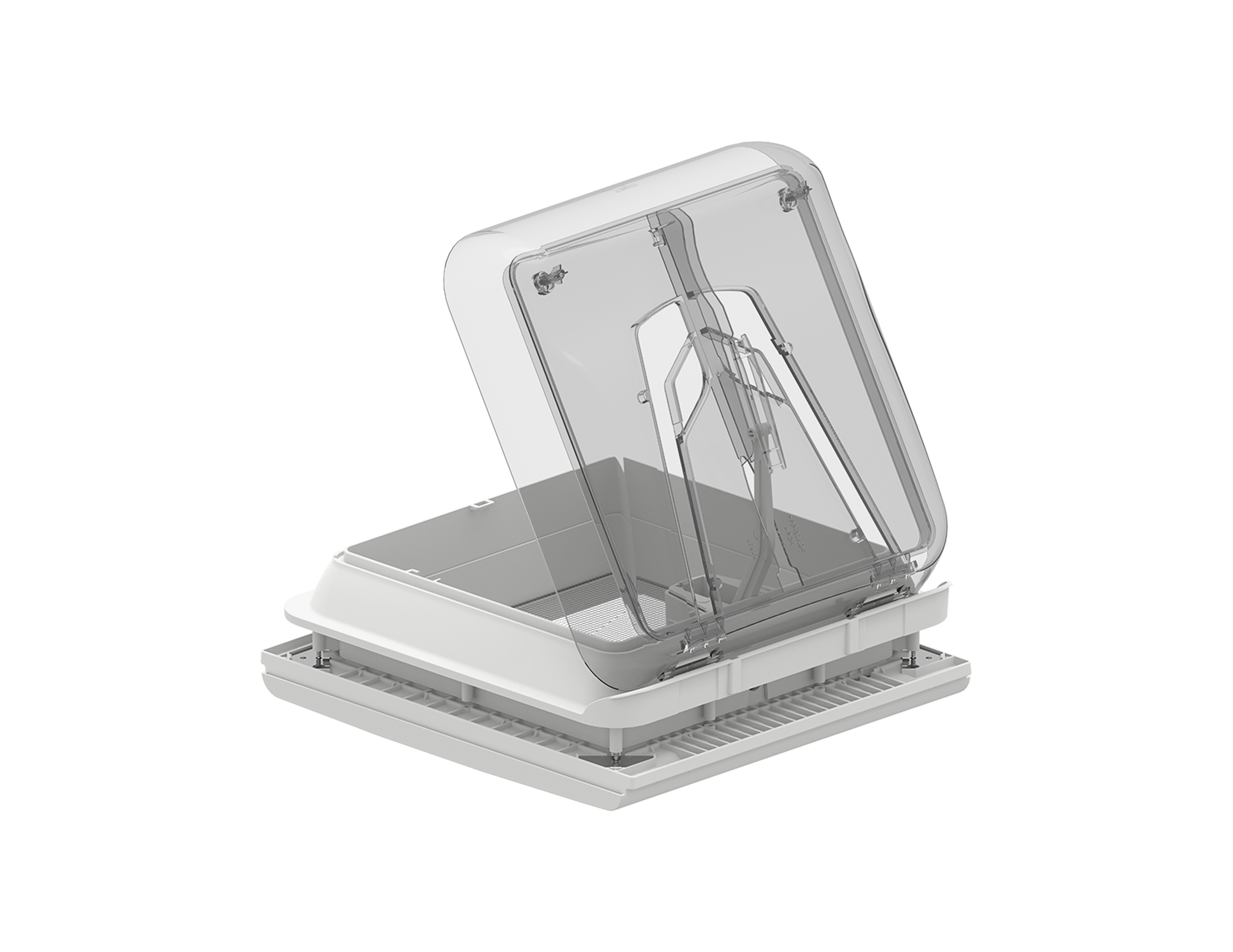 Oblò Ventilato Fiamma Per Camper - 28x28cm Crystal Bianco | Con Zanzariera | Montaggio Senza Fori - Foto 7